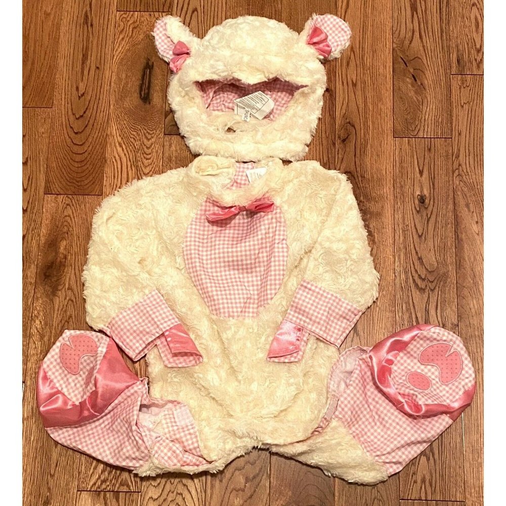 Rubies Pink Lamb White Sheep Halloween Costume + Hood Baby Infant 12-18 Months